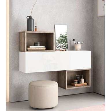 APARADOR TU MESITA MIAMI BLANCO FLOTANTE 1 PUERTA MARRÓN