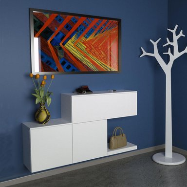 APARADOR FLOTANTE LUCAS 3 PUERTAS COLOR BLANCO TU MESITA