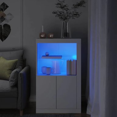 APARADOR TU MESITA JONES BLANCO CLÁSICO LUCES LED 2 PUERTAS - 1