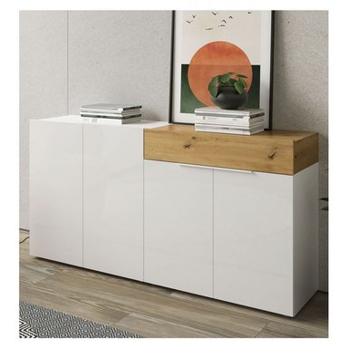 APARADOR TU MESITA PRIUX BLANCO SALÓN 4 PUERTAS 1 CAJÓN HAYA