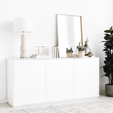 APARADOR TU MESITA MIKELA BLANCO MODERNO 3 PUERTAS