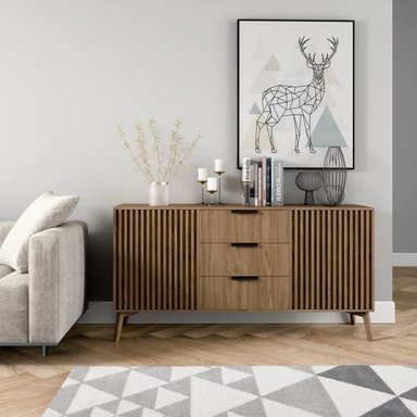 APARADOR TU MESITA KYOTO BLANCO MODERNO MARRÓN 3 CAJONES