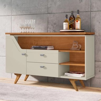 APARADOR MINIMALISTA LYON COLOR MARRÓN/BLANCO TU MESITA