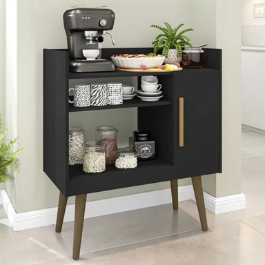 APARADOR TU MESITA RUBENS NEGRO VAJILLERO 1 PUERTA