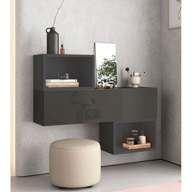 APARADOR TU MESITA MIAMI NEGRO FLOTANTE 1 PUERTA