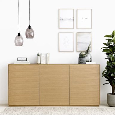 APARADOR TU MESITA MIKELA ROBLE MODERNO 3 PUERTAS