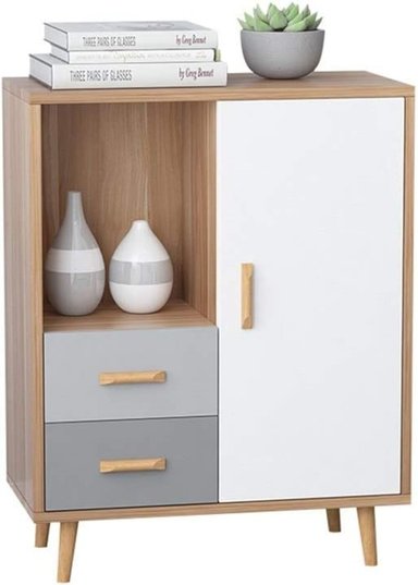 APARADOR TU MESITA MIKA MULTICOLOR CORTO 2 CAJONES