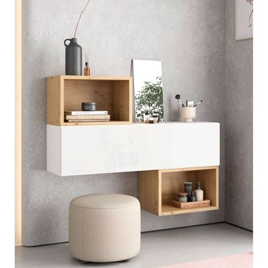 APARADOR TU MESITA MIAMI BLANCO FLOTANTE 1 PUERTA HAYA