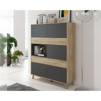 VITRINA TU MESITA ORUS MARRÓN NÓRDICA 5 PUERTAS