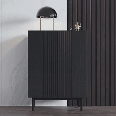 APARADOR TU MESITA KOKI NEGRO VERTICAL 2 PUERTAS