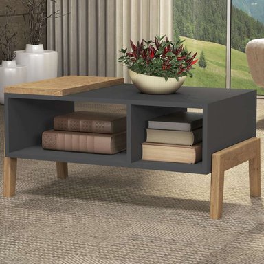 MESA DE CENTRO TU MESITA YORDI MULTIUSOS NEGRO DUNA