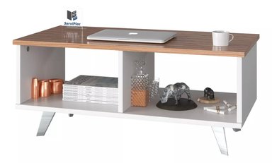 MESA DE CENTRO TU MESITA TAMARA CLÁSICA BLANCO MARRÓN - 2