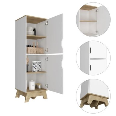 ALACENA TU MESITA ROSY MULTIUSOS 2 PUERTAS BLANCO/DUNA - 3