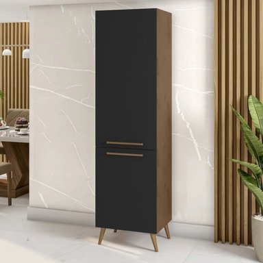 ALACENA TU MESITA ANDY MULTIUSOS MARRÓN/NEGRO 2 PUERTAS