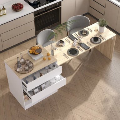 ISLA PARA COCINA TU MESITA VENTURA MODERNA BLANCO/DUNA - 2