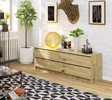 APARADOR TU MESITA SIGRID BLANCO BAJO 4 CAJONES