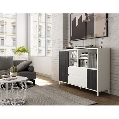 APARADOR TU MESITA ROCHA MARRÓN CLARO MULTIUSOS 2 PUERTAS 2 CAJONES