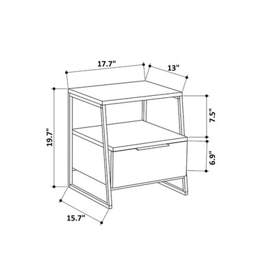 VELADOR TU MESITA INDUSTRIAL ROMÁN OSCURO 1 CAJÓN GRIS - 3