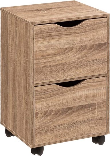 VELADOR TU MESITA MESA NOCHE FRANCIS CON RUEDAS 2 CAJONES MARRÓN