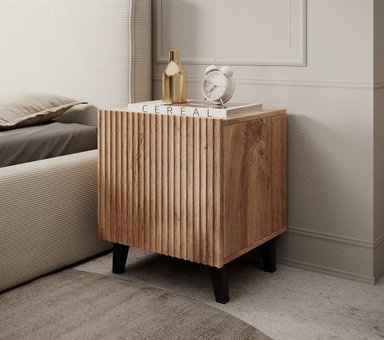 VELADOR TU MESITA MESA NOCHE MODERNO ROGGER 1 PUERTA MARRÓN