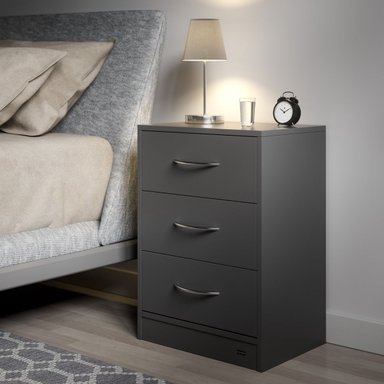 VELADOR TU MESITA MESA NOCHE MINOR 3 CAJONES NEGRO