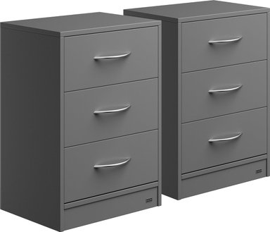 VELADOR TU MESITA MESA NOCHE MINOR 3 CAJONES NEGRO - 4
