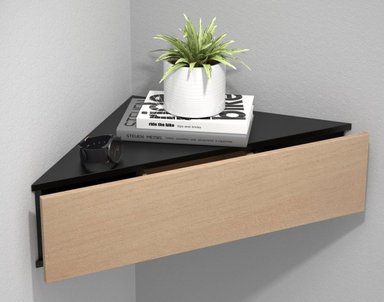 VELADOR TU MESITA ESQUINERO FLOTANTE SANDY 1 CAJÓN NEGRO DUNA