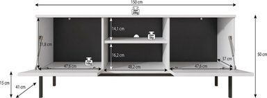 MESA DE TV TU MESITA VELVET MODERNA 2 PUERTAS NEGRO - 3