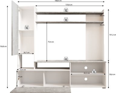 CENTRO DE ENTRETENIMIENTO TU MESITA LOGAN ROBLE NEGRO 2 PUERTAS - 5