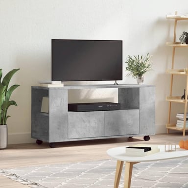 MESA DE TV TU MESITA MIKA CON RUEDAS COLOR GRIS 2 CAJONES - 1