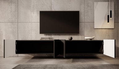 MESA DE TV TU MESITA LIKA FLOTANTE 4 PUERTAS NEGRO - 3