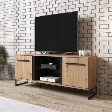 MESA DE TV TU MESITA MODERNA NIK 2 PUERTAS COLOR ROBLE