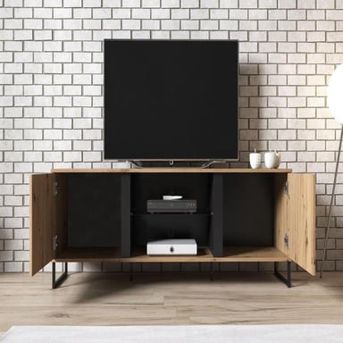 MESA DE TV TU MESITA MODERNA NIK 2 PUERTAS COLOR ROBLE - 2