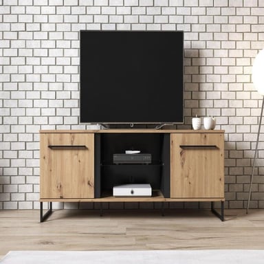 MESA DE TV TU MESITA MODERNA NIK 2 PUERTAS COLOR ROBLE - 3