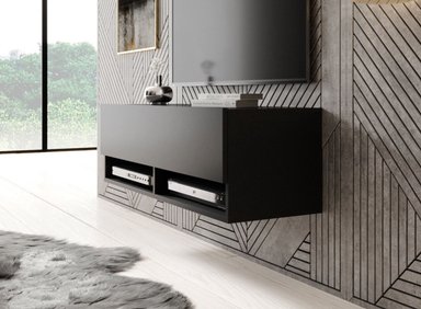 MESA DE TV TU MESITA ARGOS FLOTANTE 1 PUERTA NEGRO