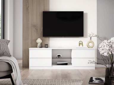 MESA DE TV TU MESITA MAXI MULTIUSOS 4 CAJONES BLANCO