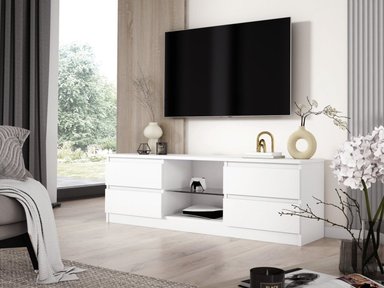MESA DE TV TU MESITA MAXI MULTIUSOS 4 CAJONES BLANCO - 2