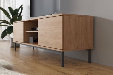 MESA DE TV TU MESITA VELVET MODERNA ROBLE 2 PUERTAS - 3