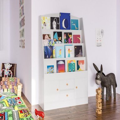 LIBRERO TU MESITA YUMI BLANCO INFANTIL 2 PUERTAS 2 CAJONES