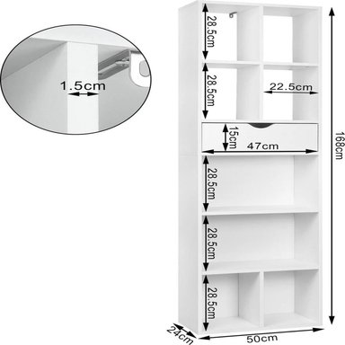 LIBRERO ESTANTE TU MESITA SANDY COLOR BLANCO 1 CAJÓN