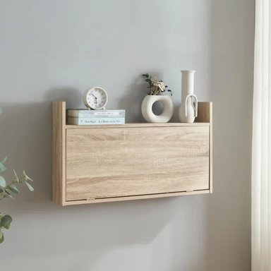 ESCRITORIO FLOTANTE TU MESITA ROGGER 83 CM X 14.5 CM MARRÓN Y PLEGABLE HAYA