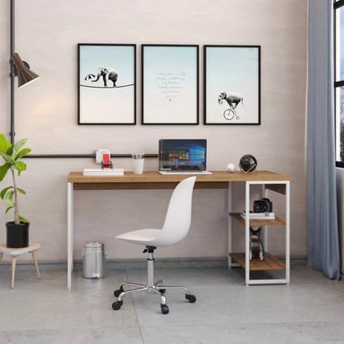 MESA ESCRITORIO INDUSTRIAL LIVERPOL COLOR DUNA/BLANCO TU MESITA