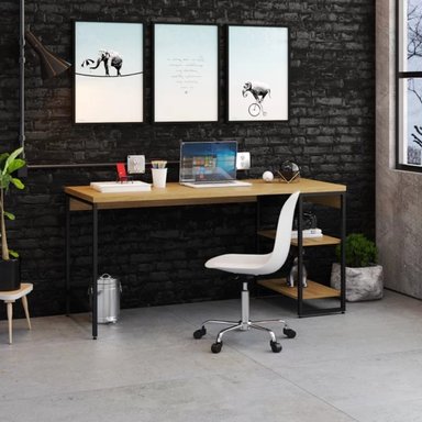 MESA ESCRITORIO INDUSTRIAL LIVERPOL COLOR DUNA/NEGRO TU MESITA