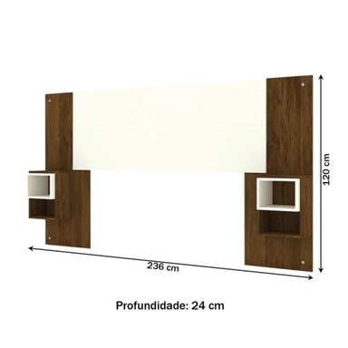 CABECERA DE CAMA MIRIAM 2 PLAZAS COLOR MARRÓN/BLANCO TU MESITA - 2