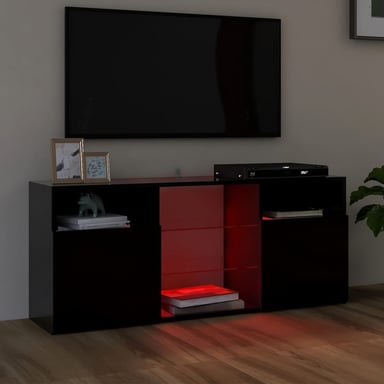 MUEBLE PARA TV NIBURU CON LUCES LED COLOR NEGRO TU MESITA - 2