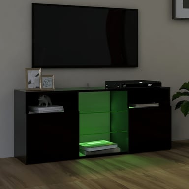 MUEBLE PARA TV NIBURU CON LUCES LED COLOR NEGRO TU MESITA - 3