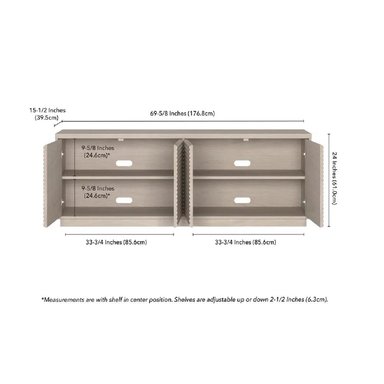 MESA MODERNA DE TV 75' TU MESITA MIREYA MELAMINA 18MM COLOR DUNA 4 PUERTAS - 3
