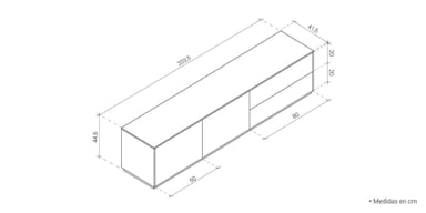 MESA DE TV MODERNA KENY 203.5CM - 3