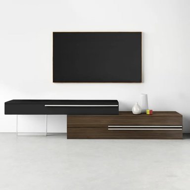 MESA DE TV CONTEMPORÁNEA SAZUAJE MARRÓN-NEGRO 167CM - 2