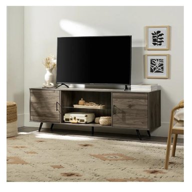 MESA DE TV PARACAS 70' TU MESITA MELAMINA 18MM COLOR MARRÓN OSCURO 2 PUERTAS